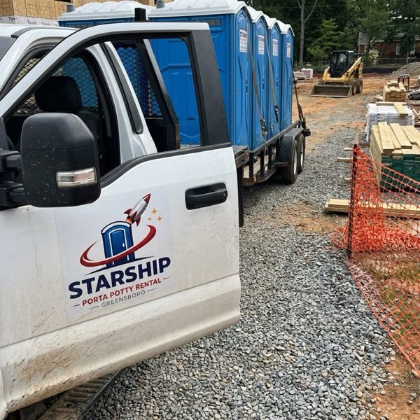 Starship delivery truck at construction site
