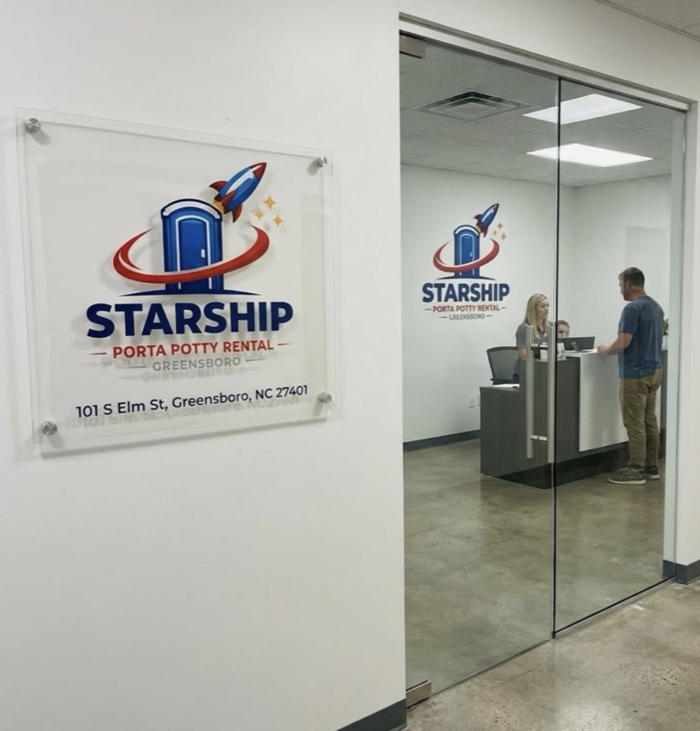 Starship Porta Potty Rental office entrance in Greensboro